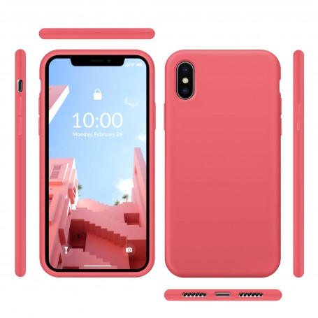 Funda Silicona para Apple iPhone X / Xs Rosa Peonía - Librephonia