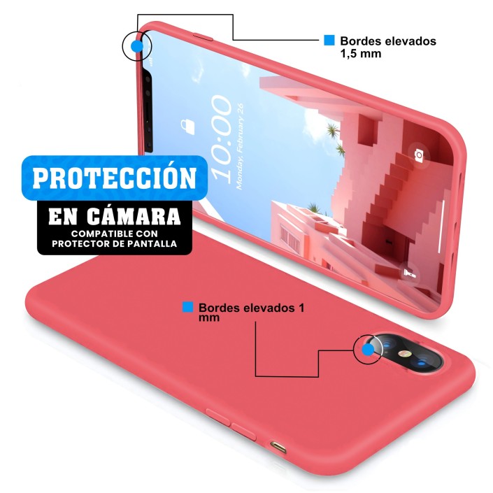 Funda Silicona para Apple iPhone X / Xs Rosa...