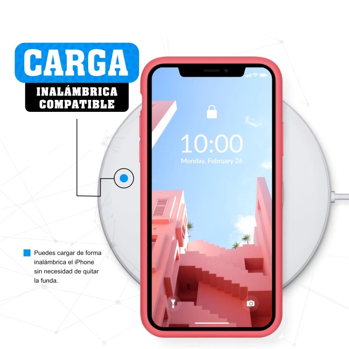 Funda Silicona para Apple iPhone X / Xs Rosa...