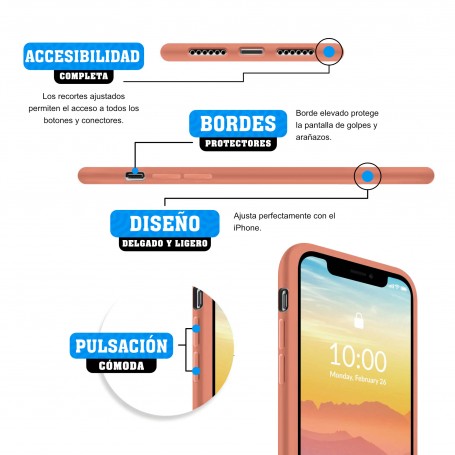 Funda Silicona para Apple iPhone X / Xs Melocotón - Librephonia