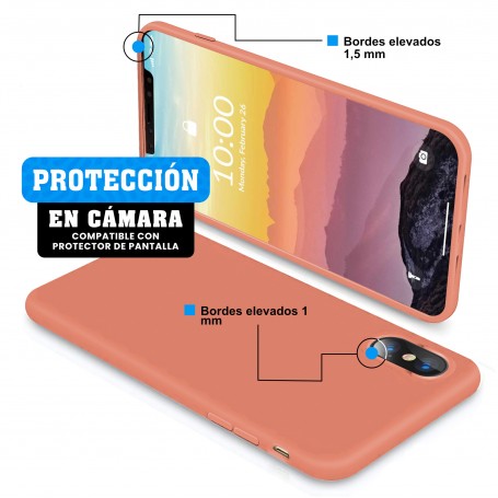 Funda Silicona para Apple iPhone X / Xs Melocotón - Librephonia