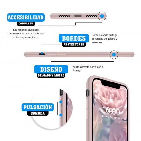 Funda Silicona para Apple iPhone X / Xs Rosa Claro - Librephonia