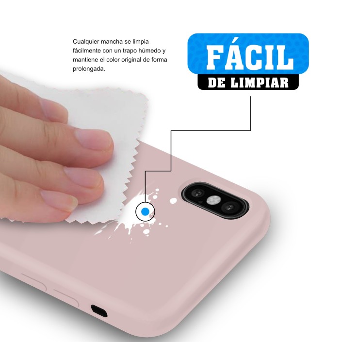 Funda Silicona para Apple iPhone X / Xs Rosa...