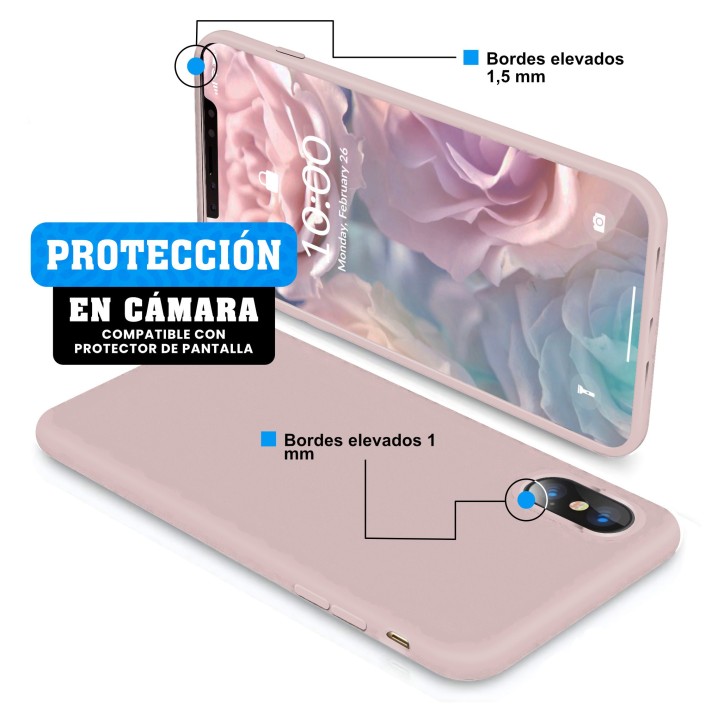 Funda Silicona para Apple iPhone X / Xs Rosa...