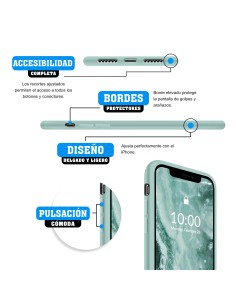 Funda Silicona para Apple iPhone X / Xs Verde Marino -... 2