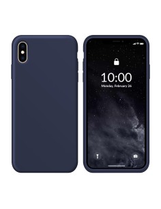 Funda Silicona para Apple iPhone Xs Max Azul Medianoche -...
