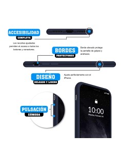 Funda Silicona para Apple iPhone Xs Max Azul Medianoche -... 2