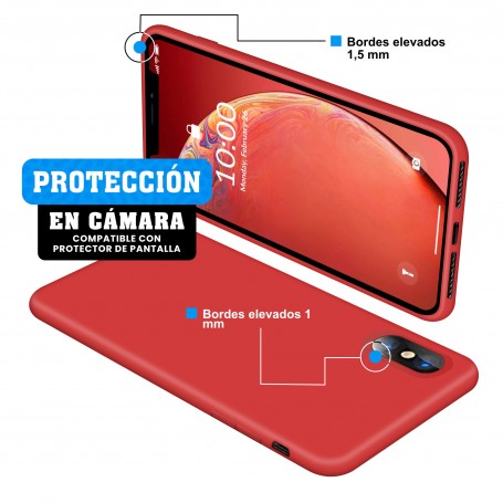 Funda Silicona para Apple iPhone Xs Max Rojo - Librephonia
