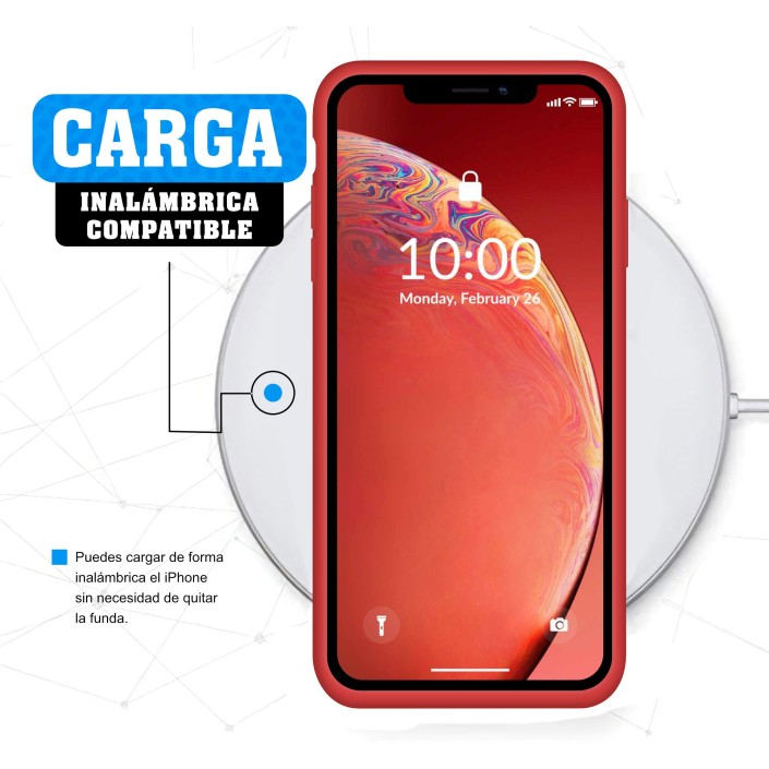 Funda Silicona para Apple iPhone Xs Max Rojo -...