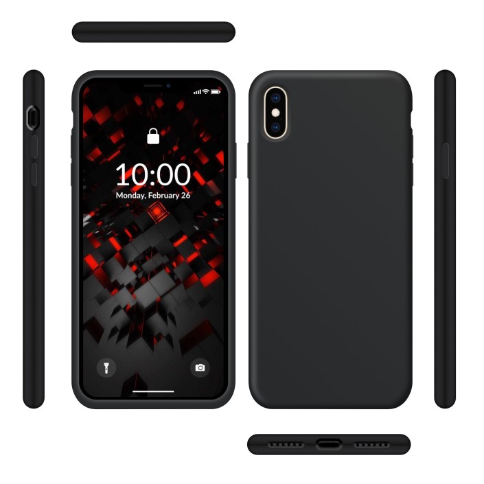 Funda Silicona para Apple iPhone Xs Max Negro -...