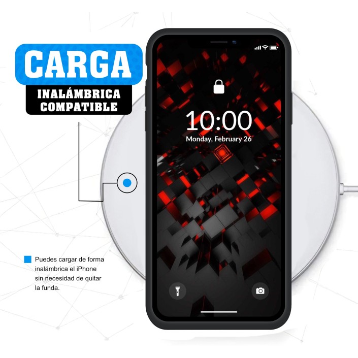 Funda Silicona para Apple iPhone Xs Max Negro -...