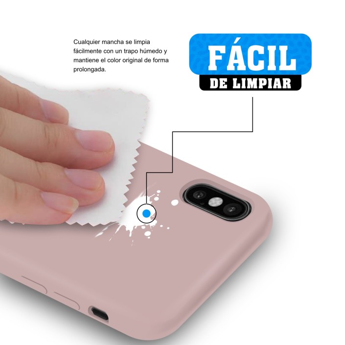 Funda Silicona para Apple iPhone Xs Max Rosa...