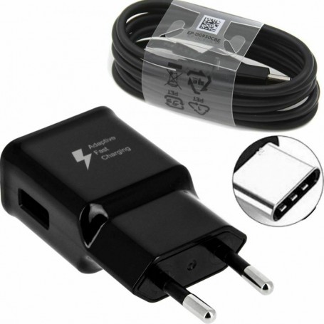 Cargador Compatible EP-TA20EBE + Cable USB Tipo C para Samsung Galaxy S8 / S9 / S10 / Edge / Note / Tab - Librephonia