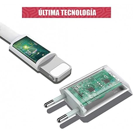 Cargador para Apple compatible con iPhone | iPad | iPod  MD813 USB + Cable MD818 - Librephonia