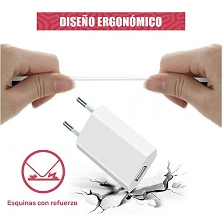 Cargador para Apple compatible con iPhone | iPad | iPod  MD813 USB + Cable MD818 - Librephonia