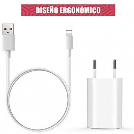 Cargador para Apple compatible con iPhone | iPad | iPod  MD813 USB + Cable MD818 - Librephonia