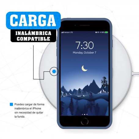 Funda Silicona para Apple iPhone 7 / 8 / SE 2020 Azul Océano - Librephonia