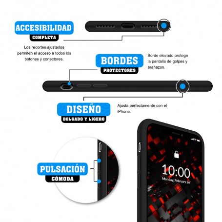 Funda Silicona para Apple iPhone Xr Negro Librephonia