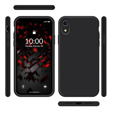 Funda Silicona para Apple iPhone Xr Negro Librephonia