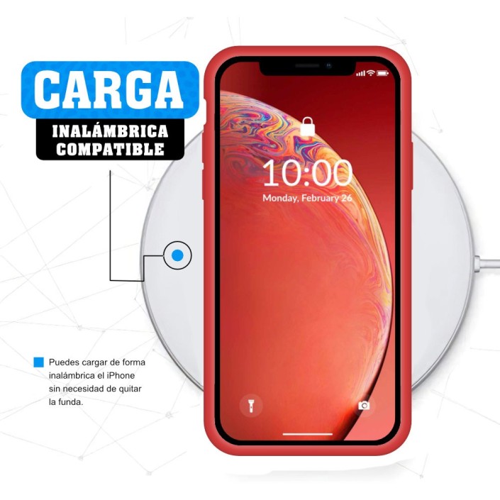 Funda Silicona para Apple iPhone Xr Rojo -...